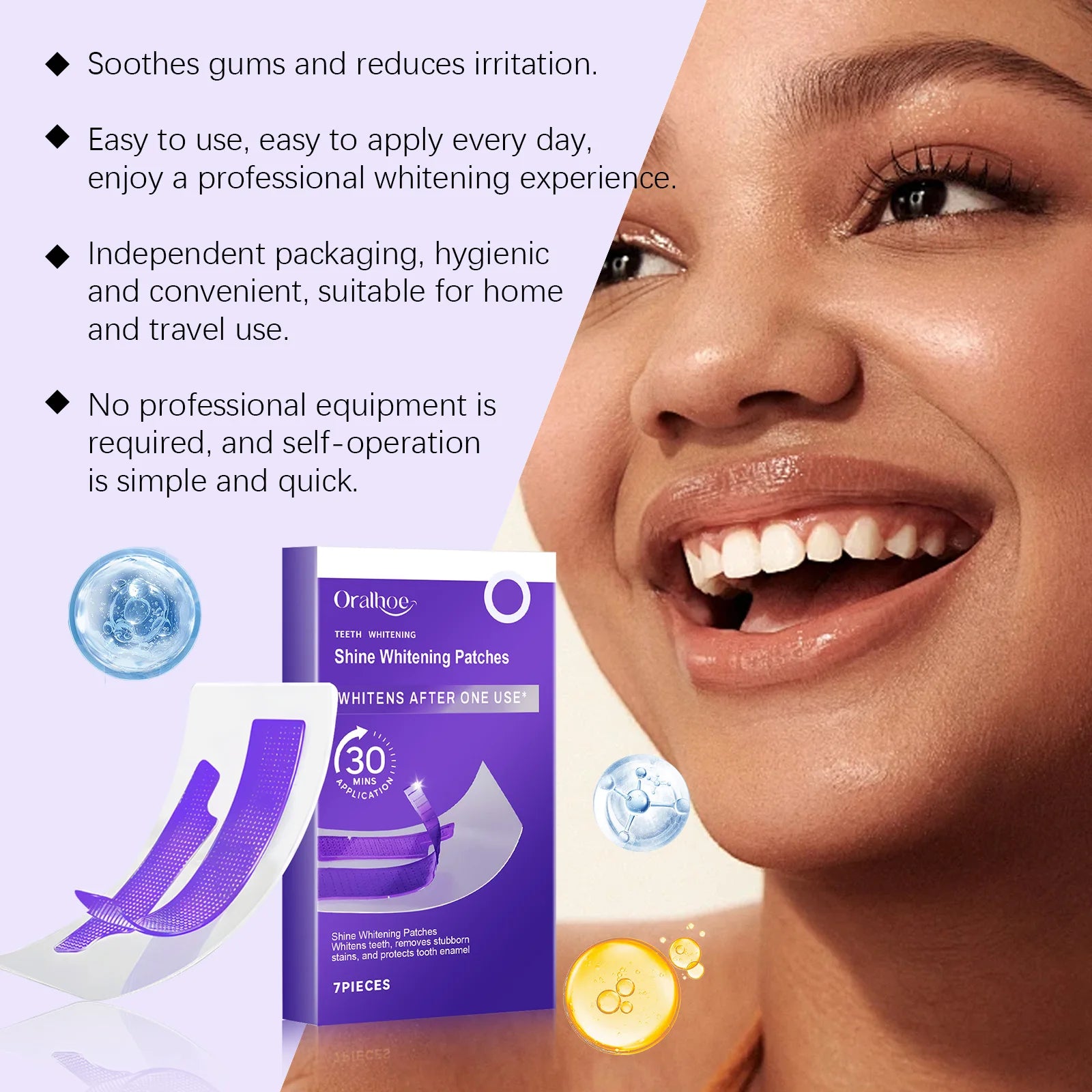 Purple Teeth Whitening Strips – Gentle Stain Removal