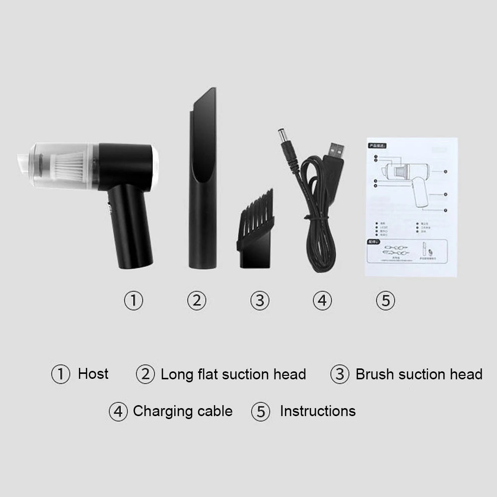 Cordless Handheld Vacuum Cleaner 6000Pa 120W for Home & Car